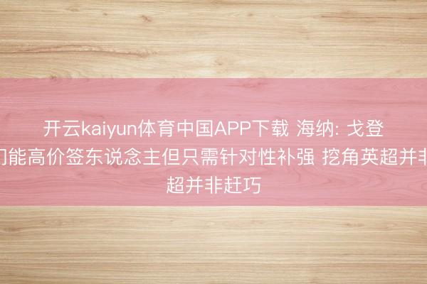 开云kaiyun体育中国APP下载 海纳: 戈登? 咱们能高价签东说念主但只需针对性补强 挖角英超并非赶巧