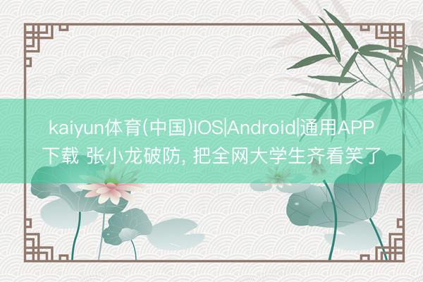 kaiyun体育(中国)IOS|Android|通用APP下载 张小龙破防, 把全网大学生齐看笑了