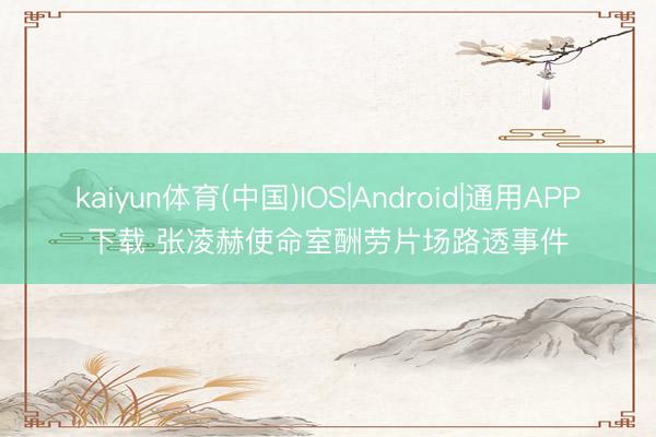 kaiyun体育(中国)IOS|Android|通用APP下载 张凌赫使命室酬劳片场路透事件