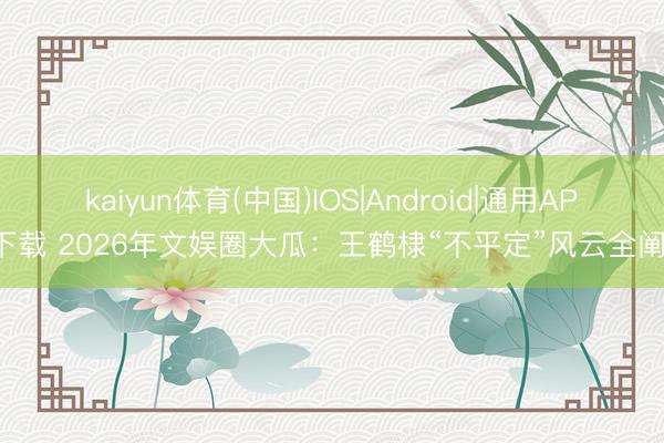 kaiyun体育(中国)IOS|Android|通用APP下载 2026年文娱圈大瓜：王鹤棣“不平定”风云全阐发