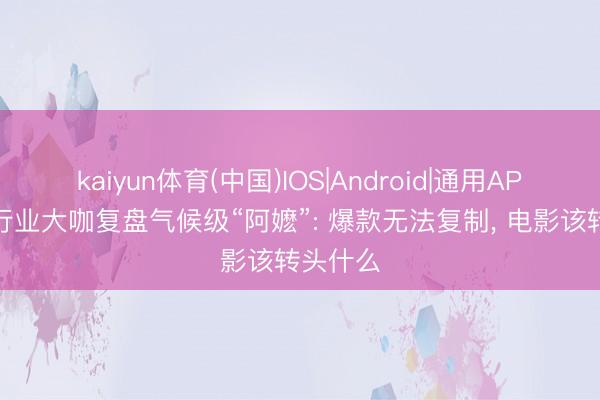 kaiyun体育(中国)IOS|Android|通用APP下载 行业大咖复盘气候级“阿嬷”: 爆款无法复制， 电影该转头什么