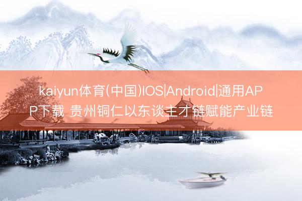 kaiyun体育(中国)IOS|Android|通用APP下载 贵州铜仁以东谈主才链赋能产业链